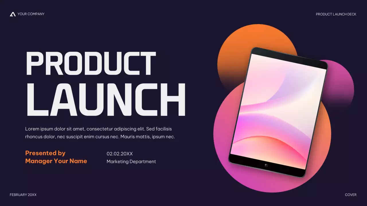 Navy Modern Product Launch Presentation