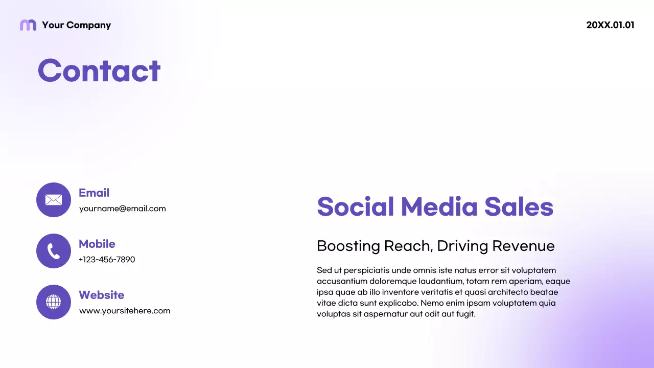 Purple Modern Social Media Sales Presentation