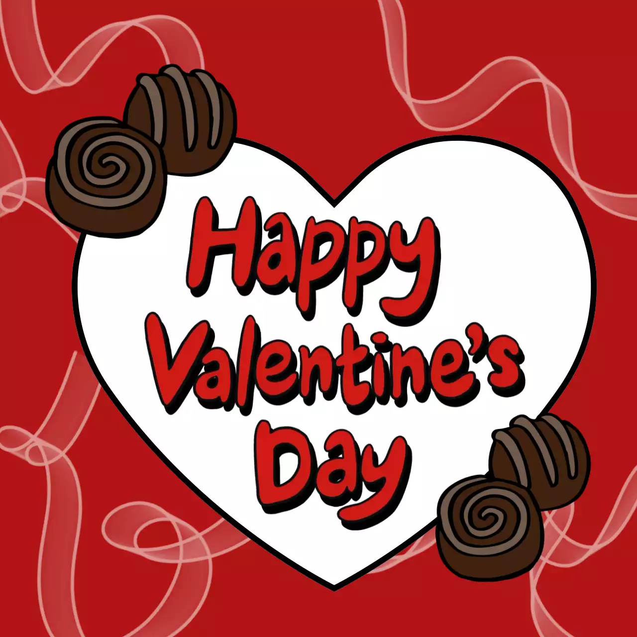 빨강색 발렌타인데이 카드