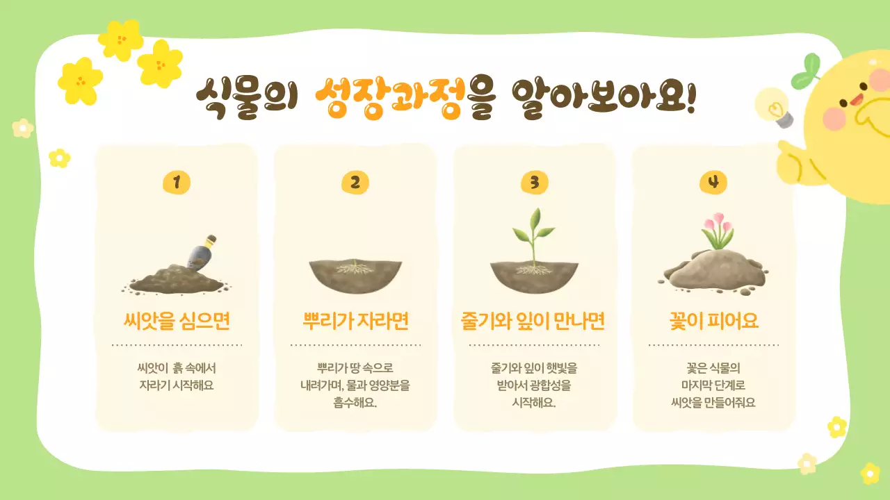 연두 아기자기한 봄 자연 교육자료