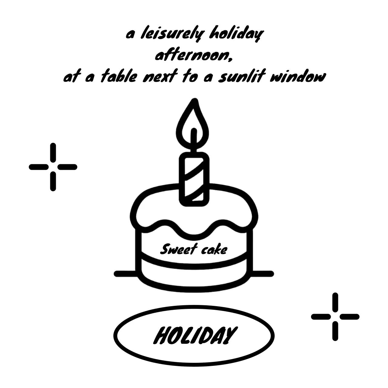 白黒 シンプル ケーキ ポスター