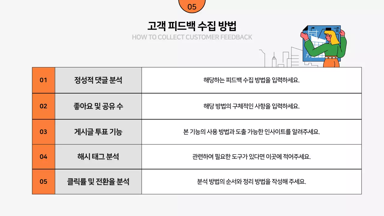 흰색 모던 마케팅 설명서