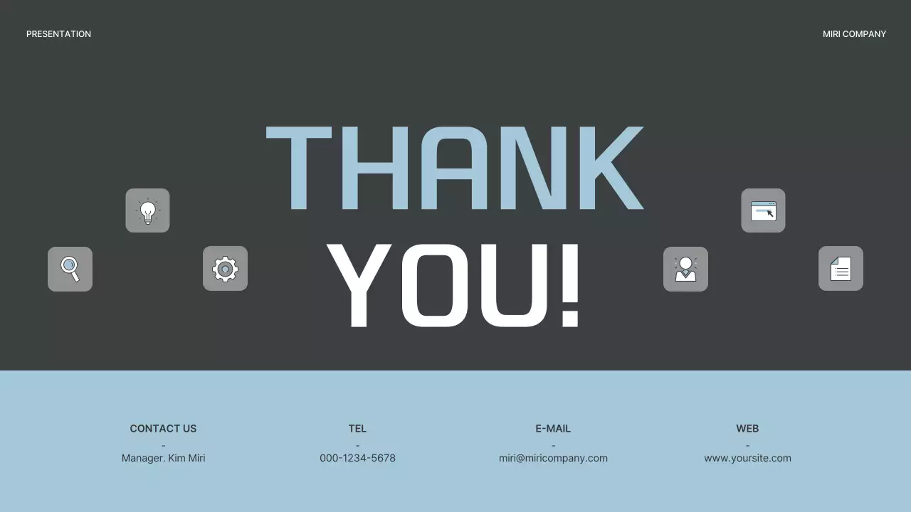 회색과 하늘색의 심플한 비즈니스 기획서