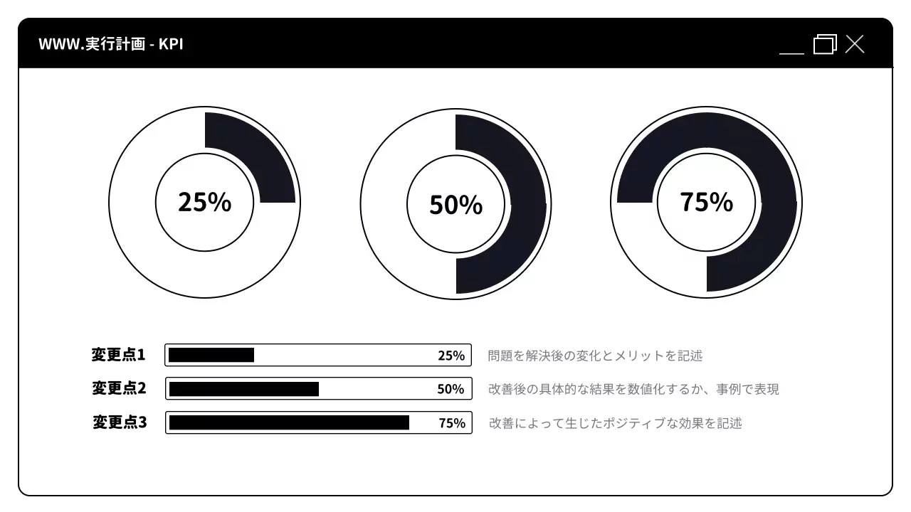 白黒 シンプル 企画書 提案書 プレゼンテーション