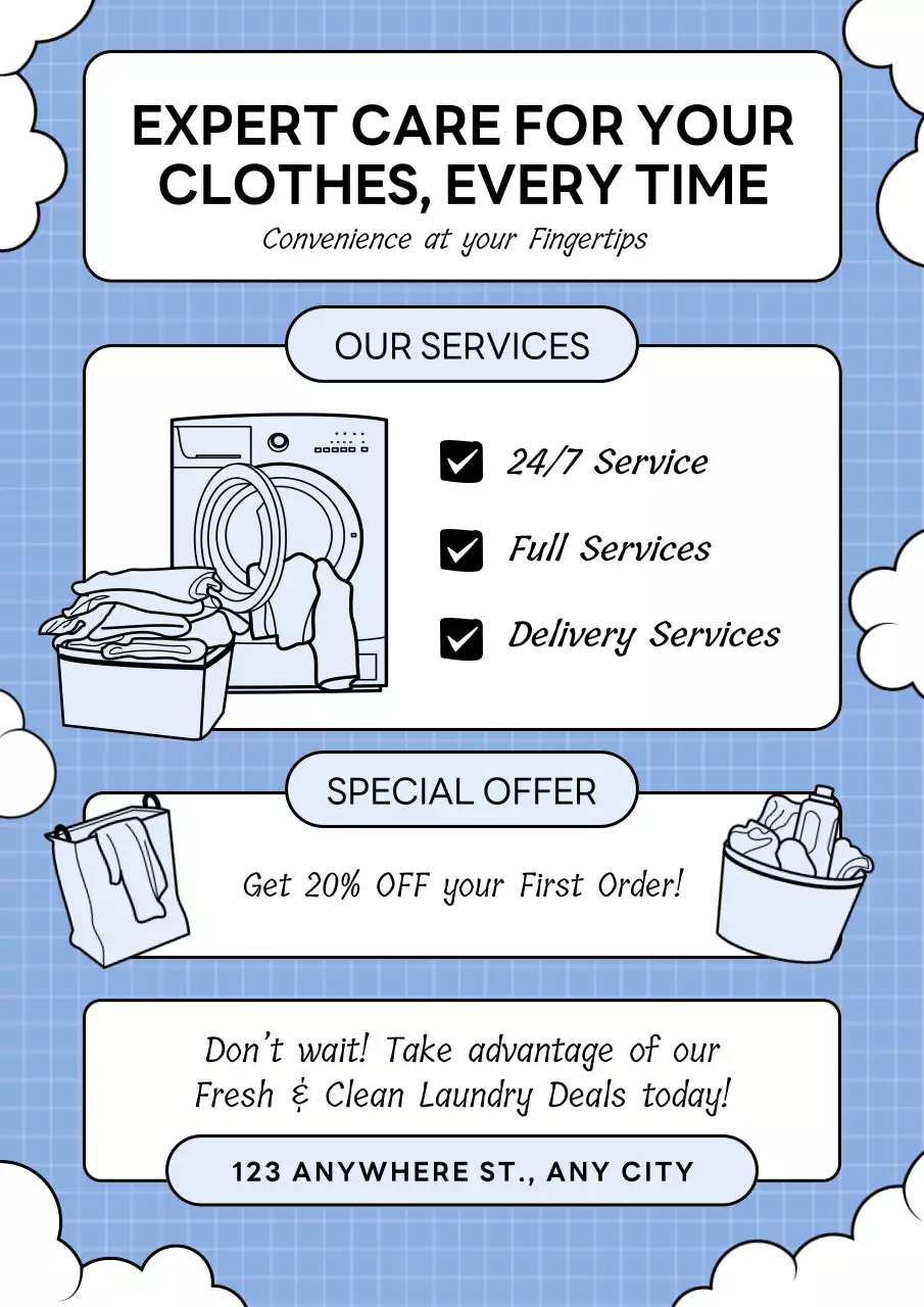 Blue Clean Laundry Promotion Poster