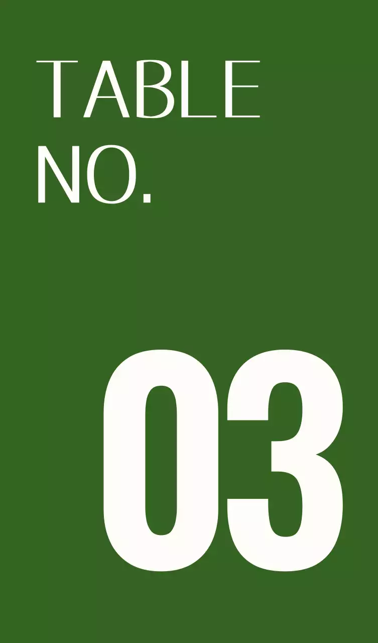 緑 シンプル テーブル 番号 卓上 ポップ