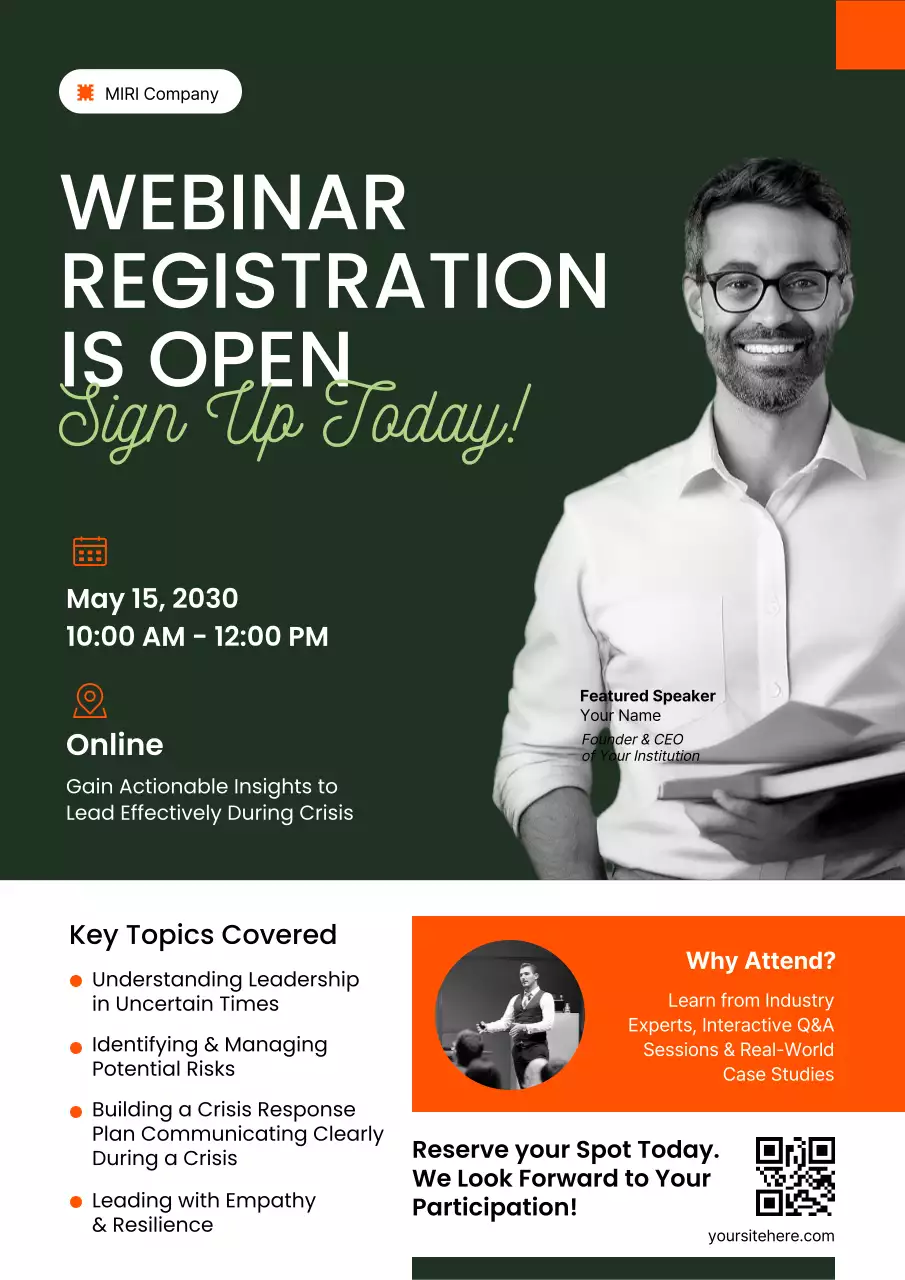 Green Modern Webinar Sign-Up Poster