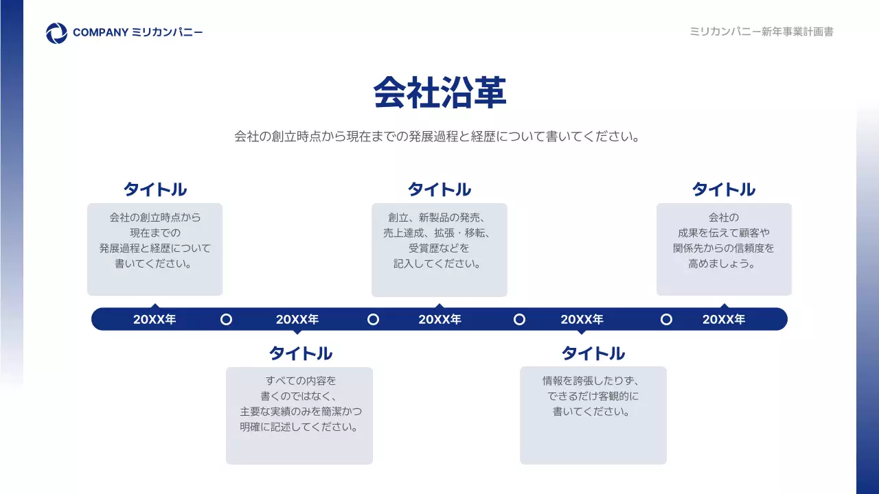 青 シンプル ビジネス 計画書 プレゼンテーション