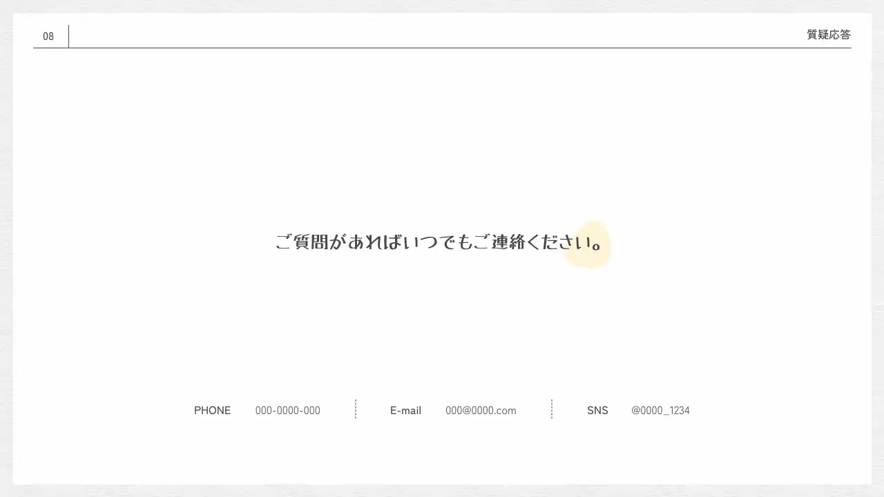 白 シンプル プラン プレゼンテーション