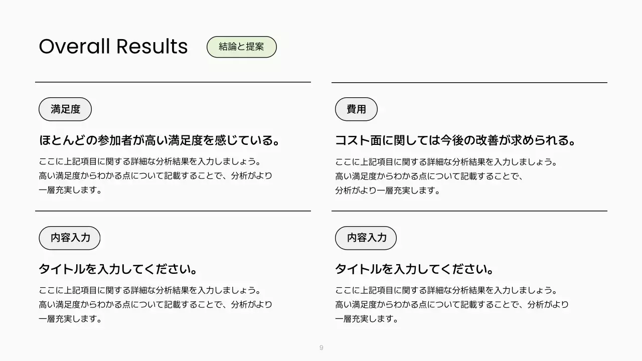 白 シンプル アンケート 報告書 プレゼンテーション