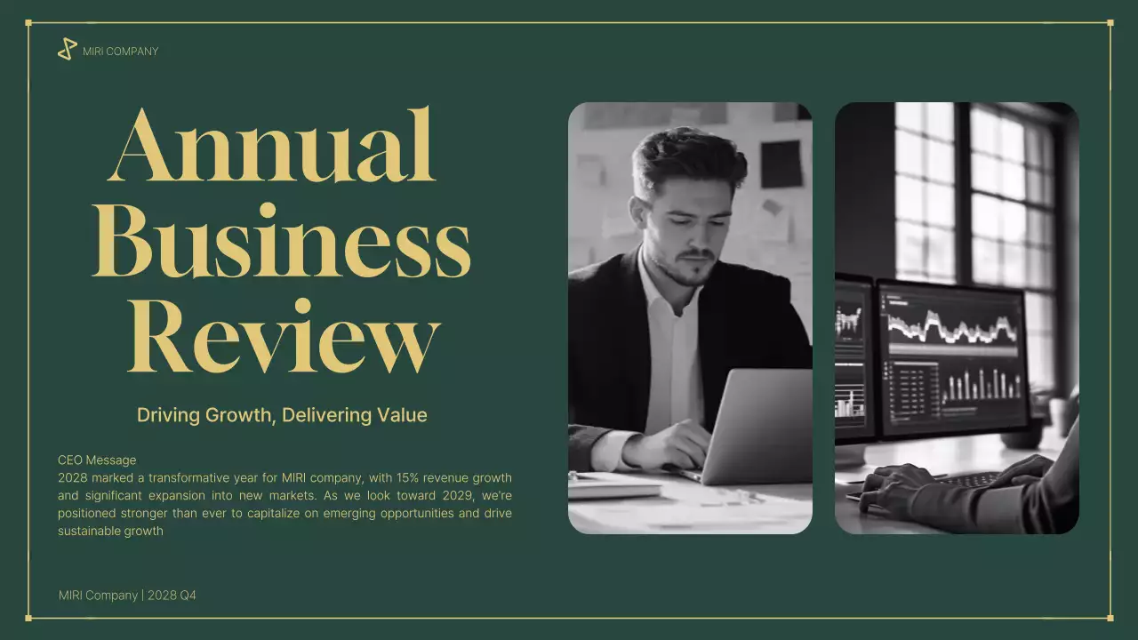 Green Professional Business Report Presentation