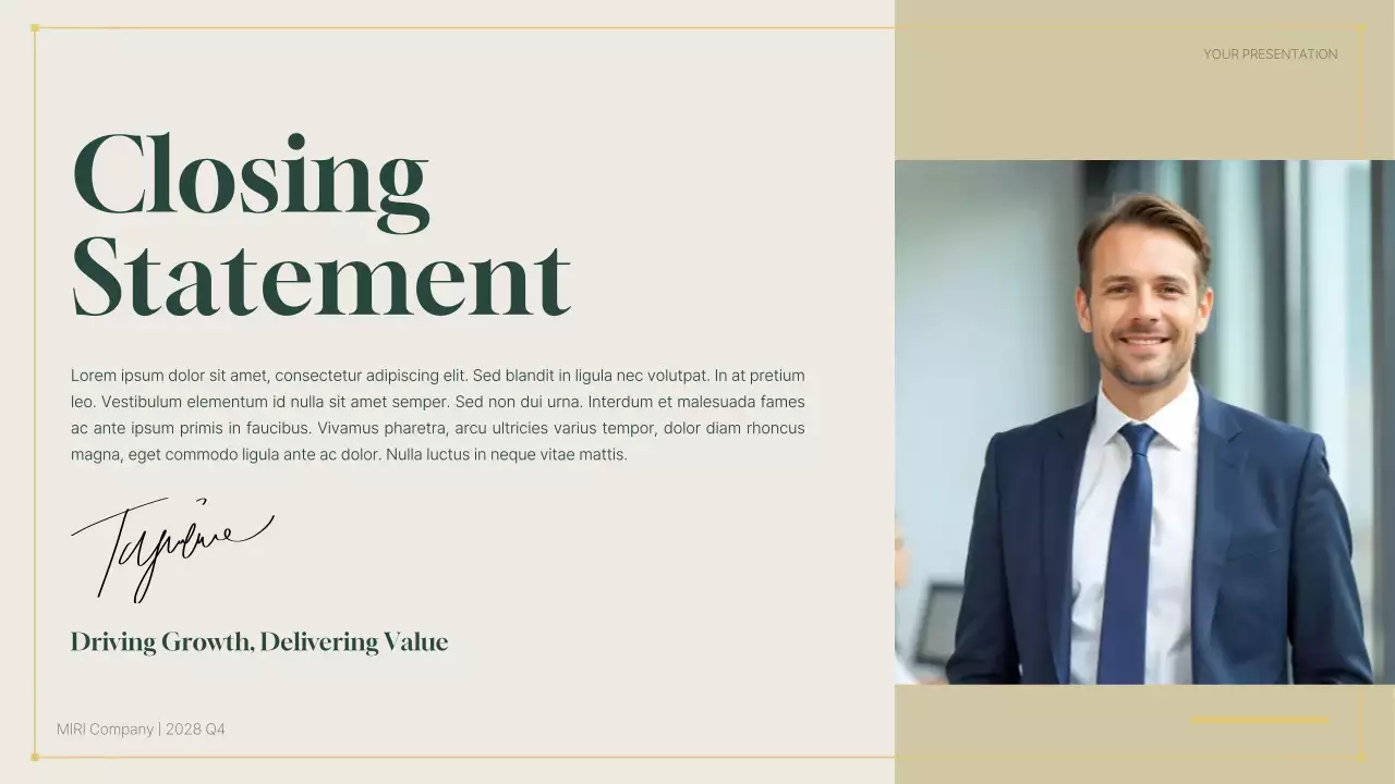 Green Professional Business Report Presentation