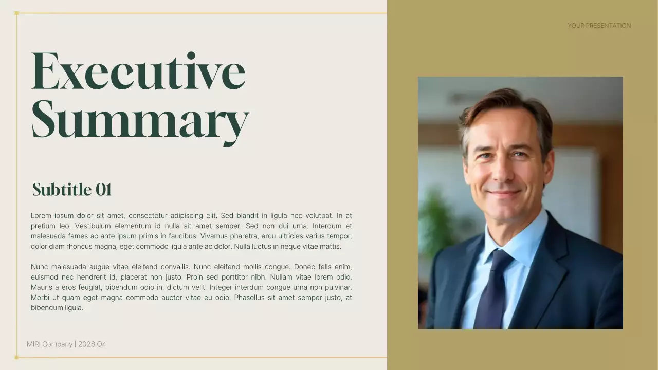 Green Professional Business Report Presentation