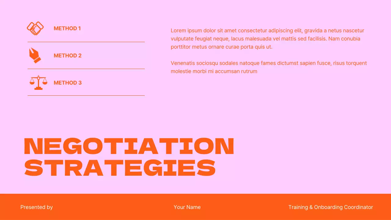 Pink and Orange Sales Training for Teams Presentation