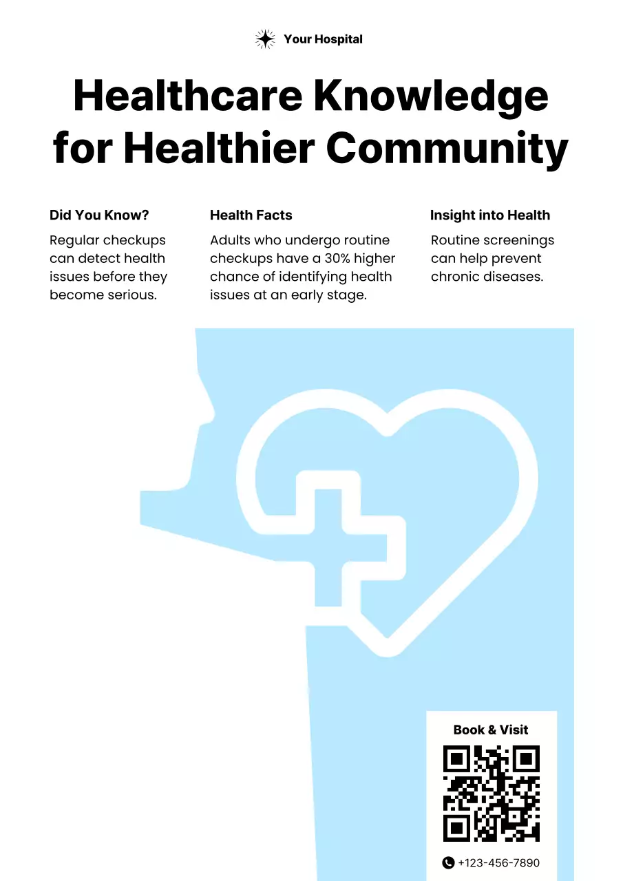 Blue Minimal Health Guide Poster