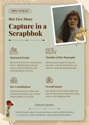 Beige Vintage Biography Guide Poster