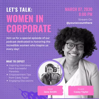 Purple Trendy Podcast Promotion Social Media Post