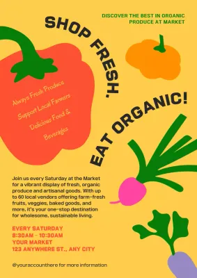 Yellow Trendy Market Promotion Poster