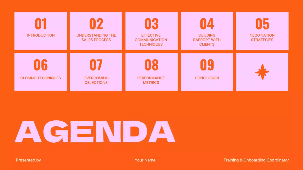 Pink and Orange Sales Training for Teams Presentation