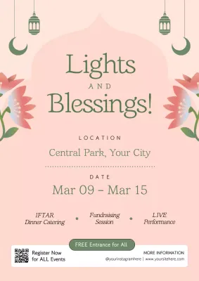 Pink Elegant Ramadan Event Announcement Poster