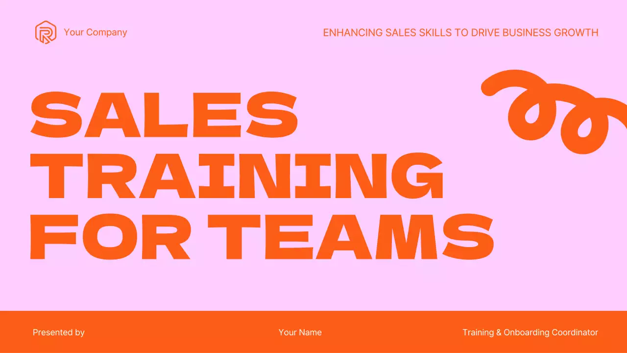 Pink and Orange Sales Training for Teams Presentation