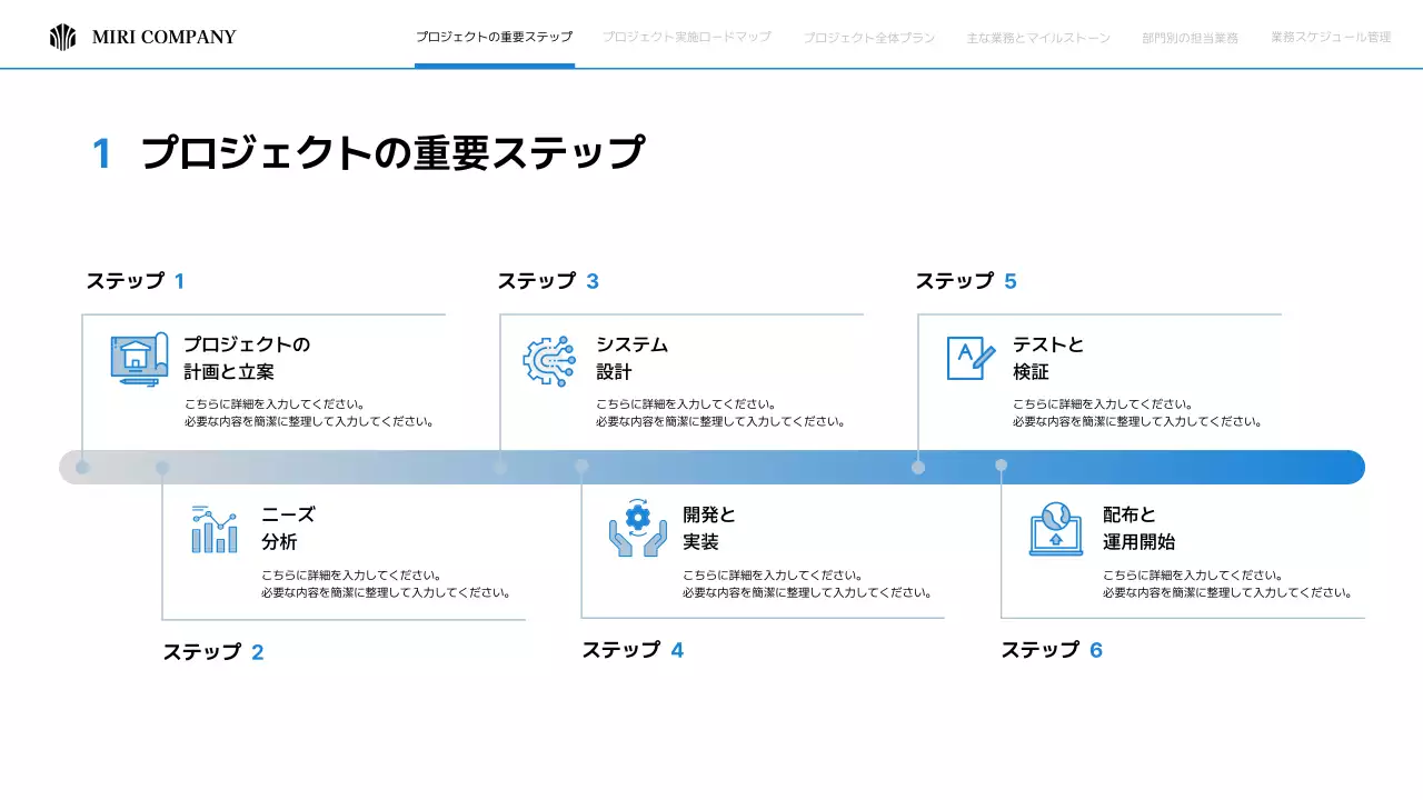 青 シンプル ビジネス マニュアル プレゼンテーション