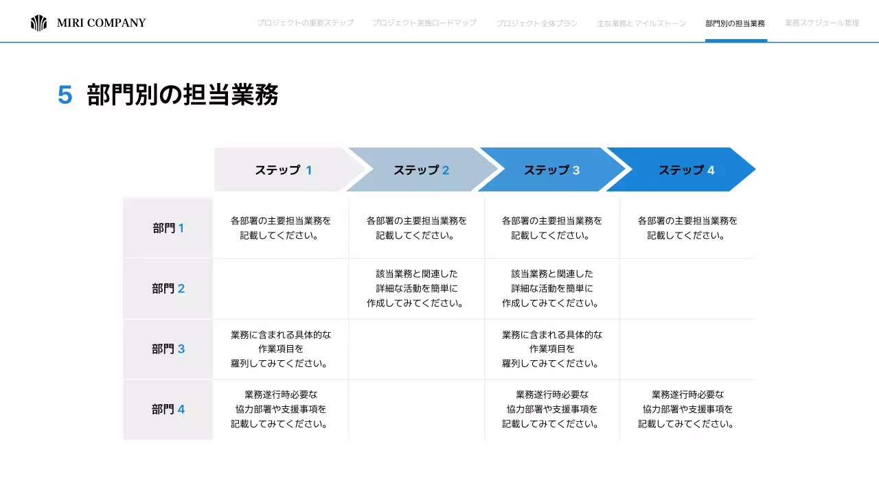 青 シンプル ビジネス マニュアル プレゼンテーション