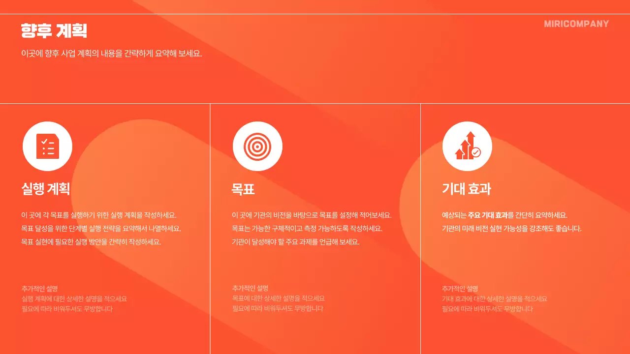 주황 모던 사업 보고서 분석