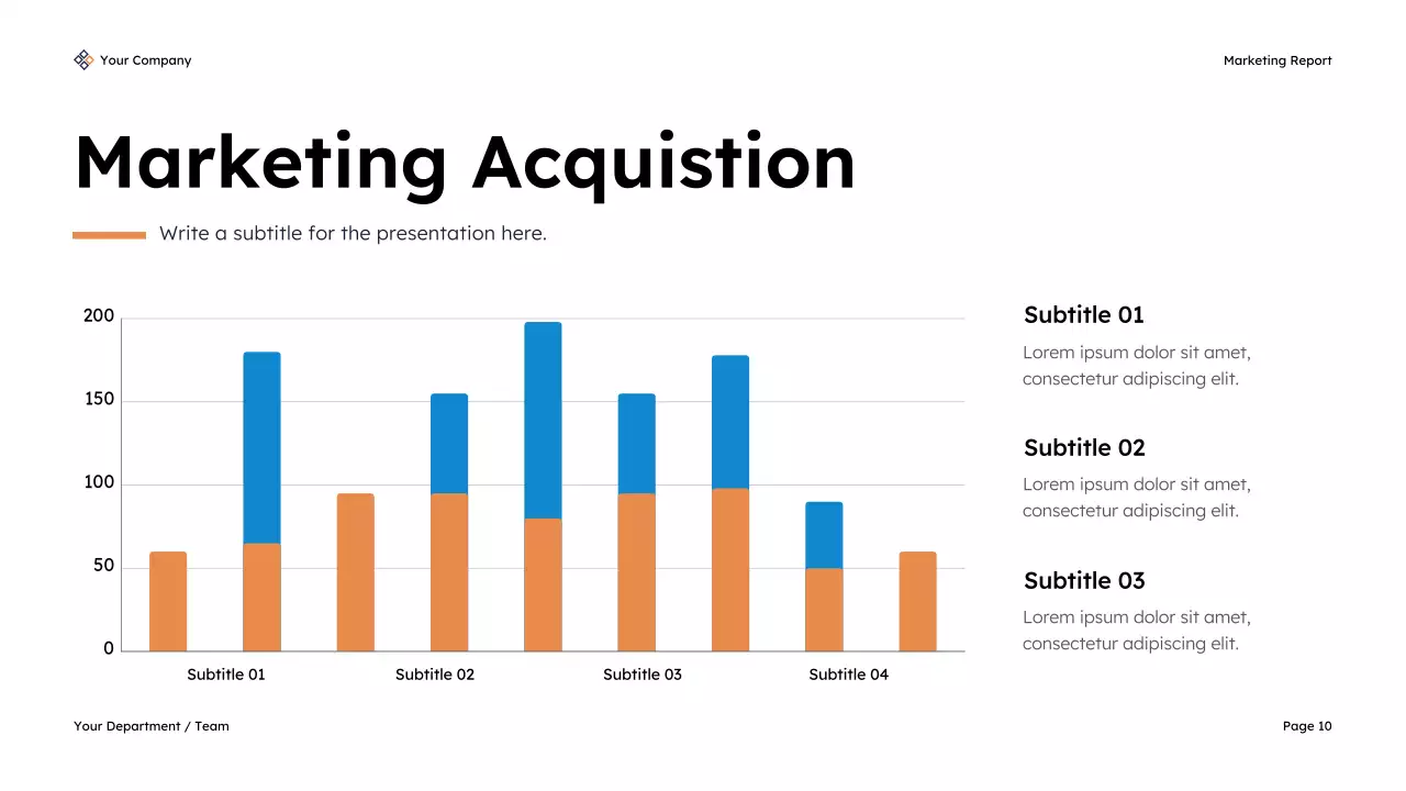 Navy Modern Marketing KPI Report Presentation