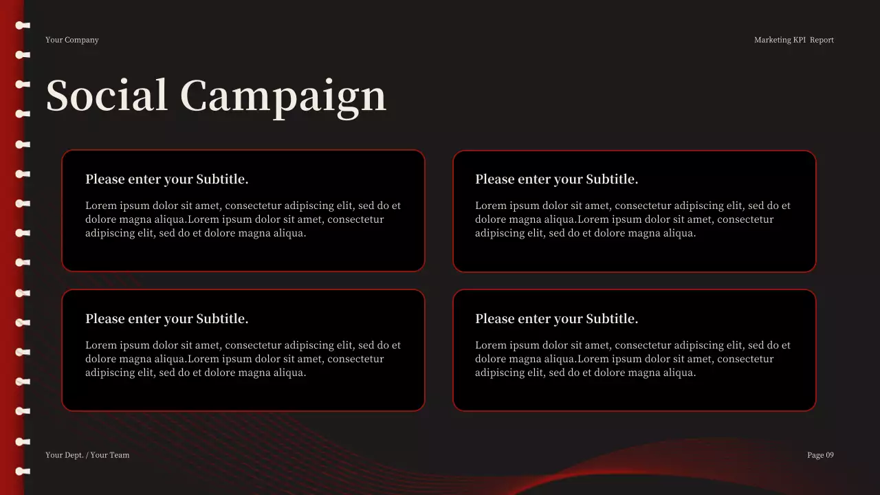 Red Professional Marketing KPI Report Presentation