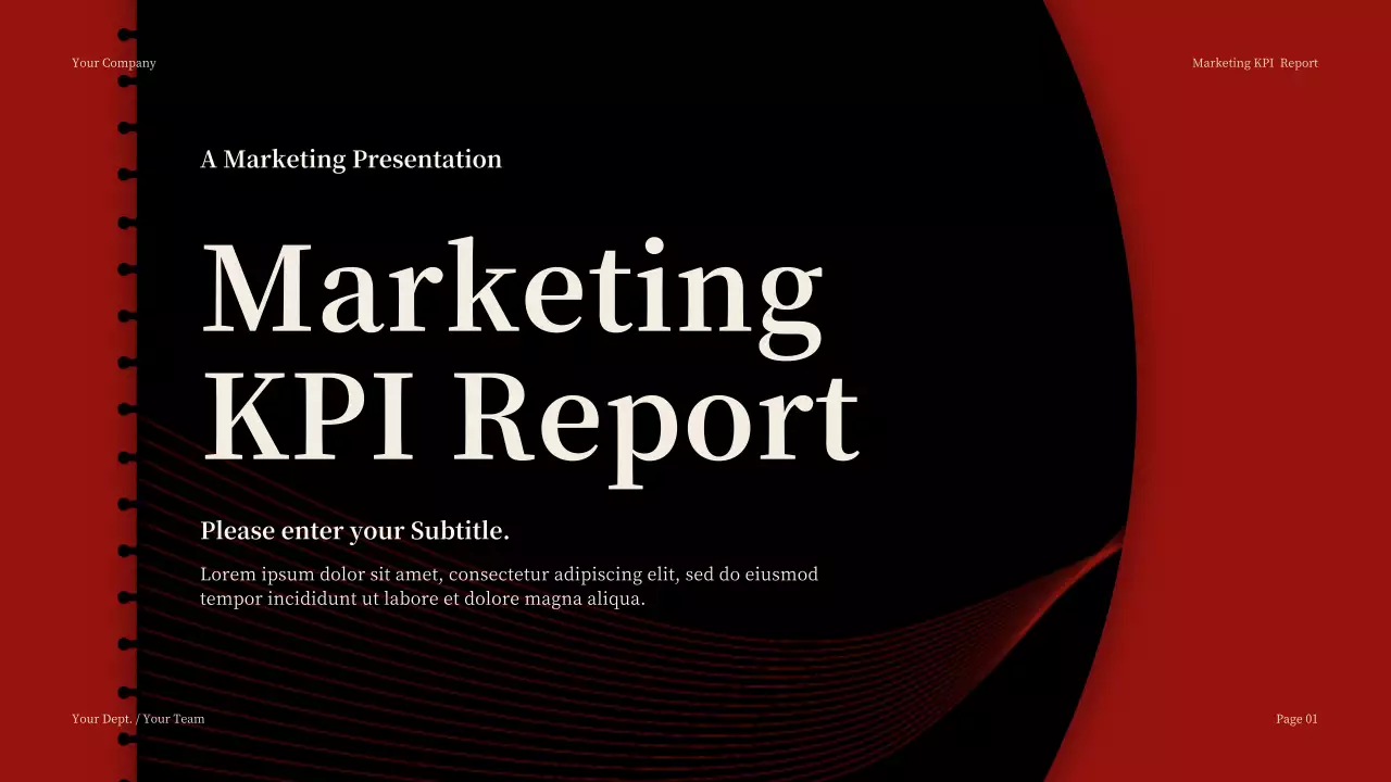 Red Professional Marketing KPI Report Presentation