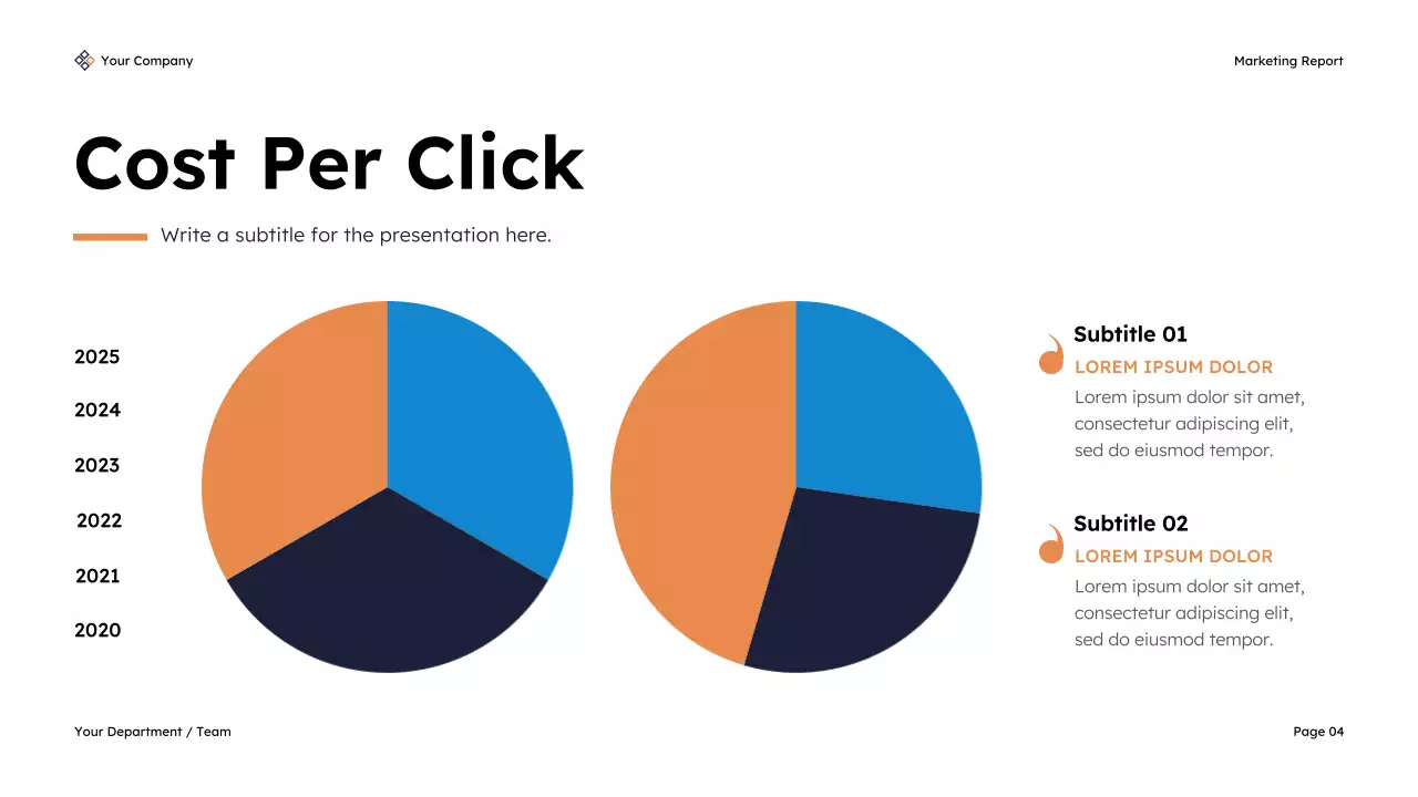 Navy Modern Marketing KPI Report Presentation