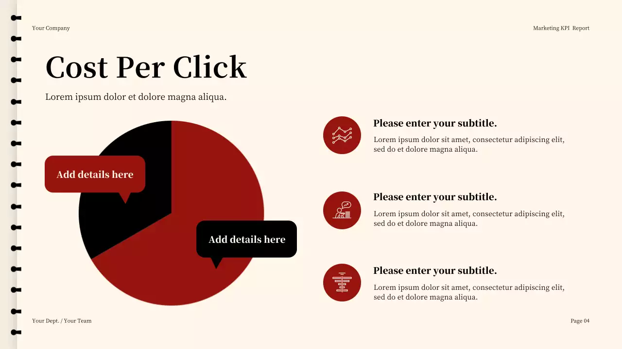 Red Professional Marketing KPI Report Presentation