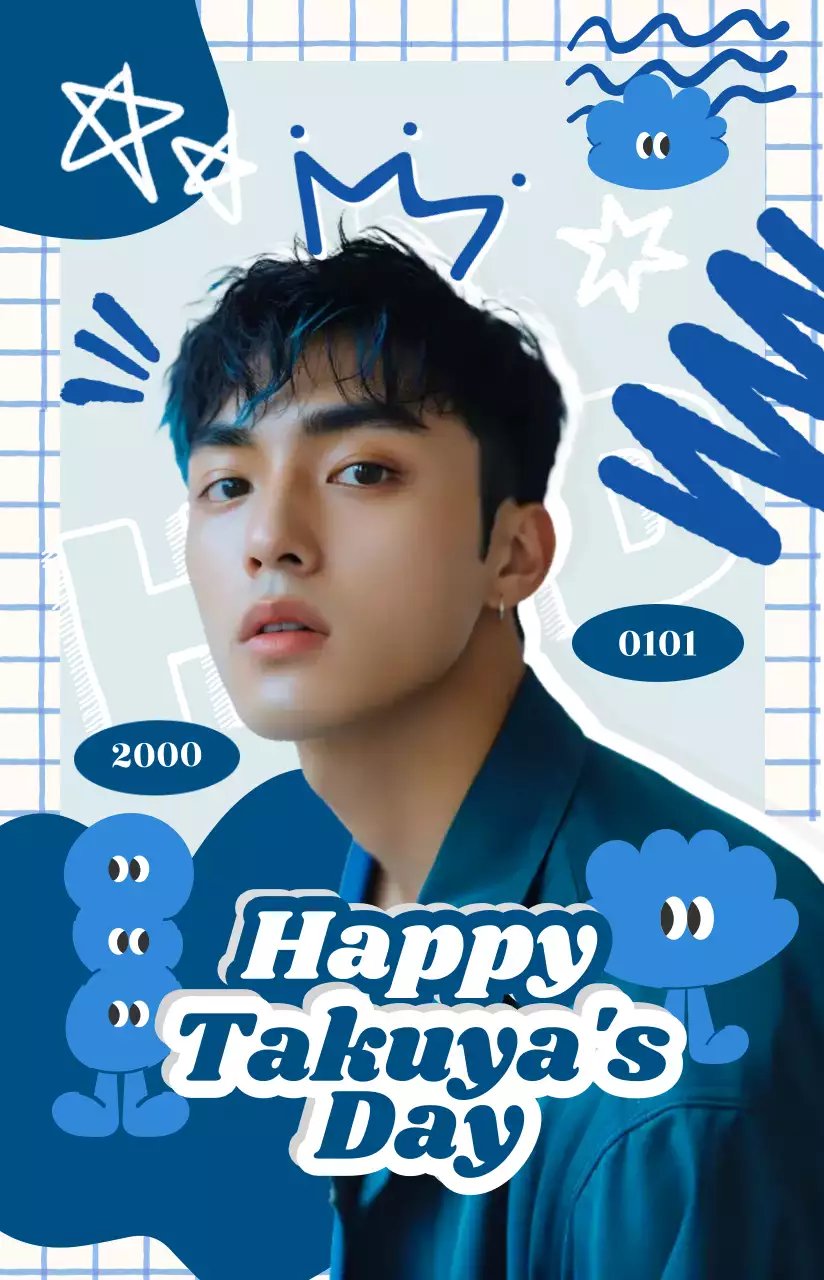 青 ネイビー 洗練された アイドル フォトカード