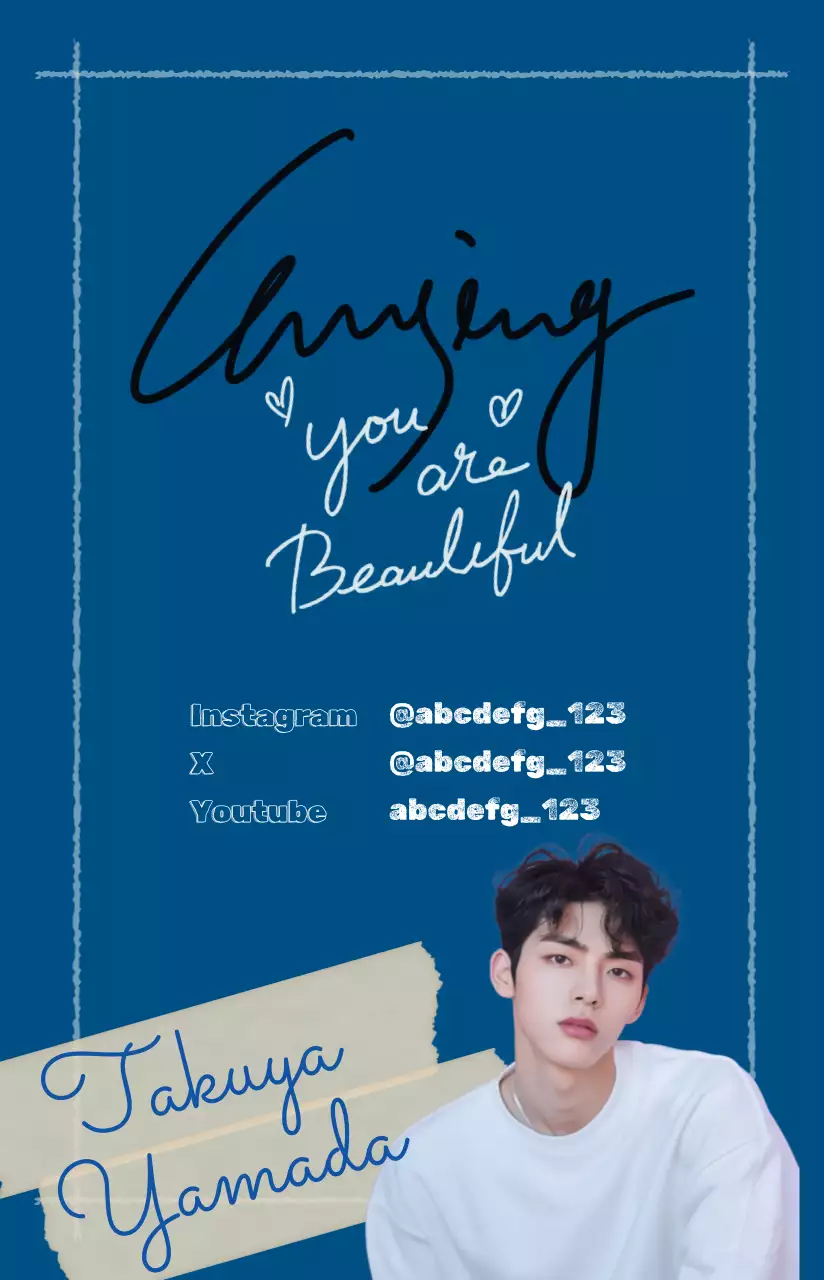 青 ネイビー 洗練された アイドル フォトカード