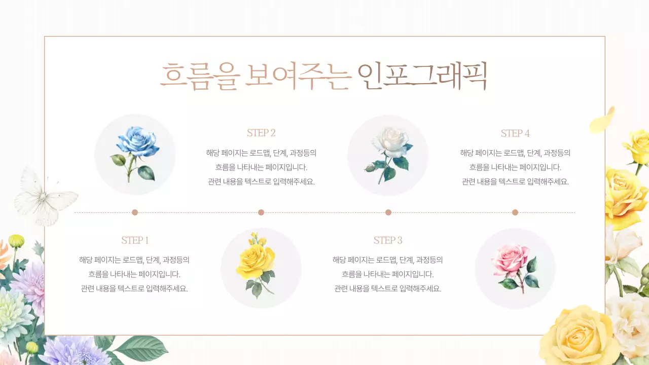 베이지의 우아한 봄 꽃 발표 자료