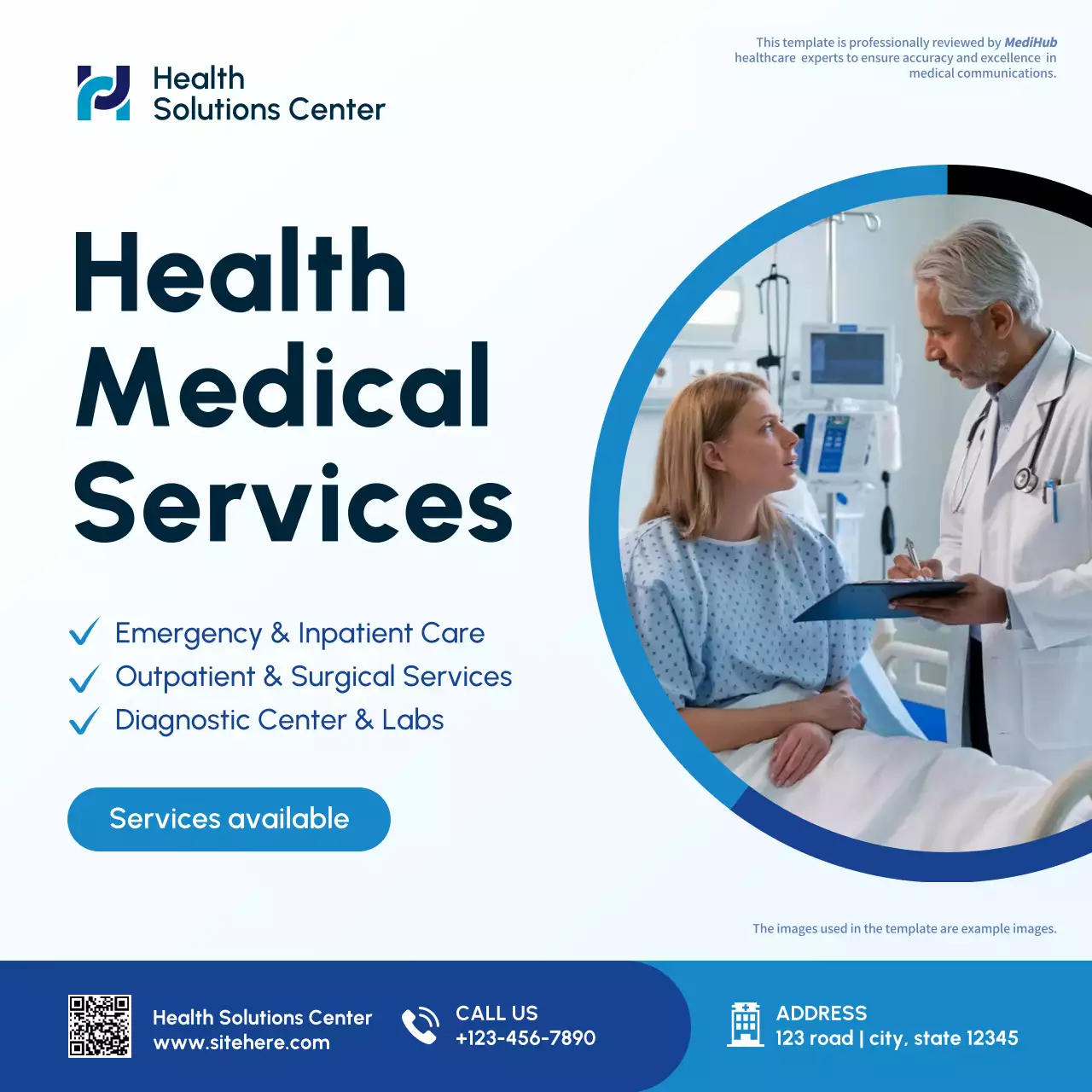 Blue Professional Medical Promotion Social Media Post