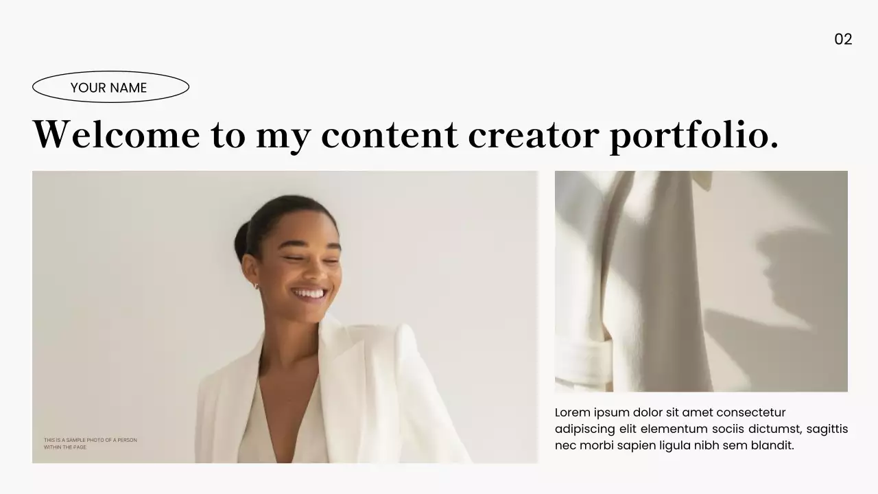 화이트 미니멀 콘텐츠 포트폴리오 프레젠테이션