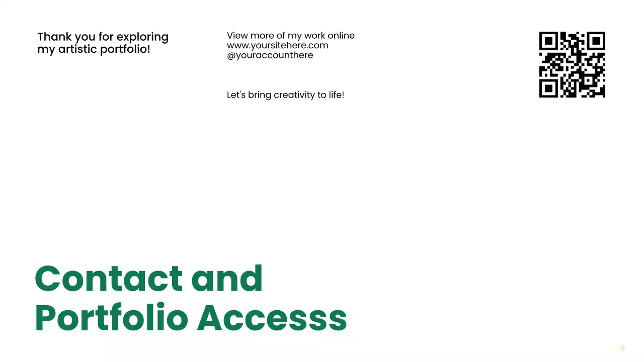 Green Minimal Creative Portfolio Presentation