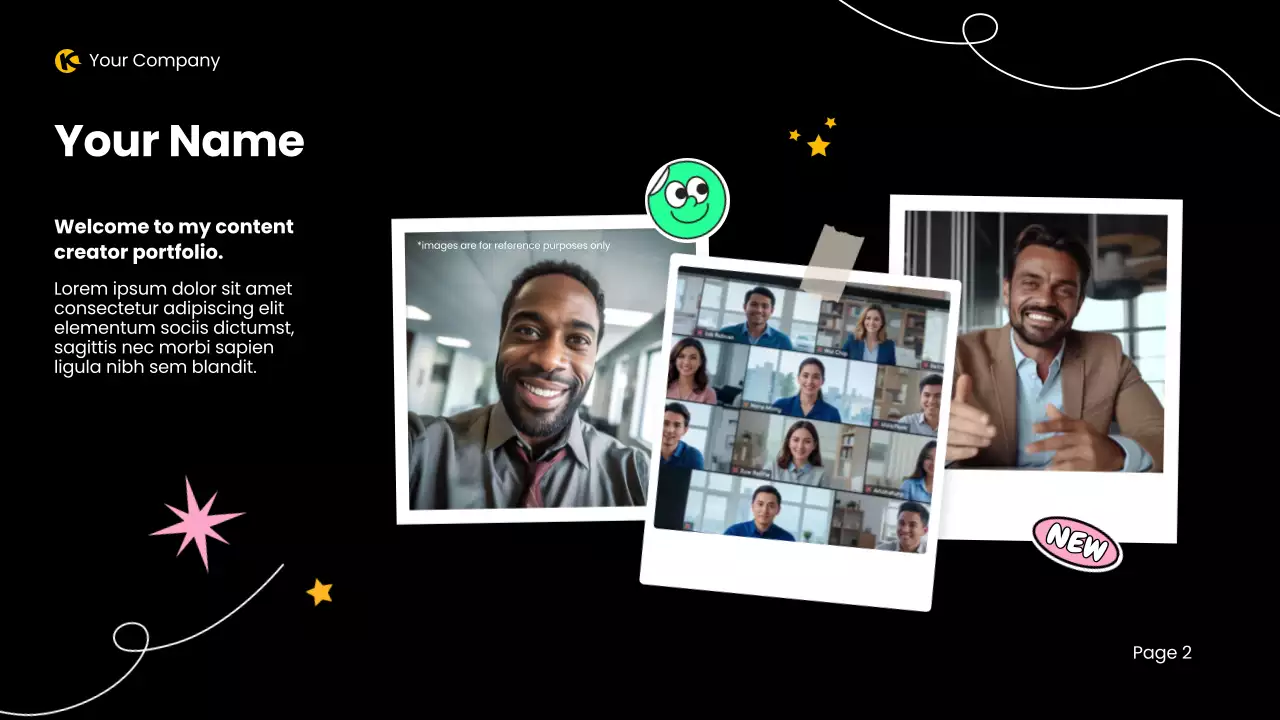 블랙 모던 크리에이티브 포트폴리오 프레젠테이션