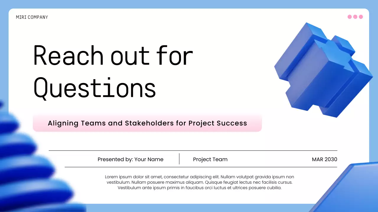 Blue Professional Project Kick-Off Meeting Presentation