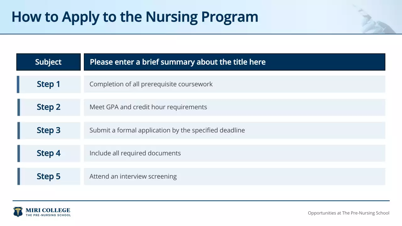 Blue Professional Nursing Guide Presentation