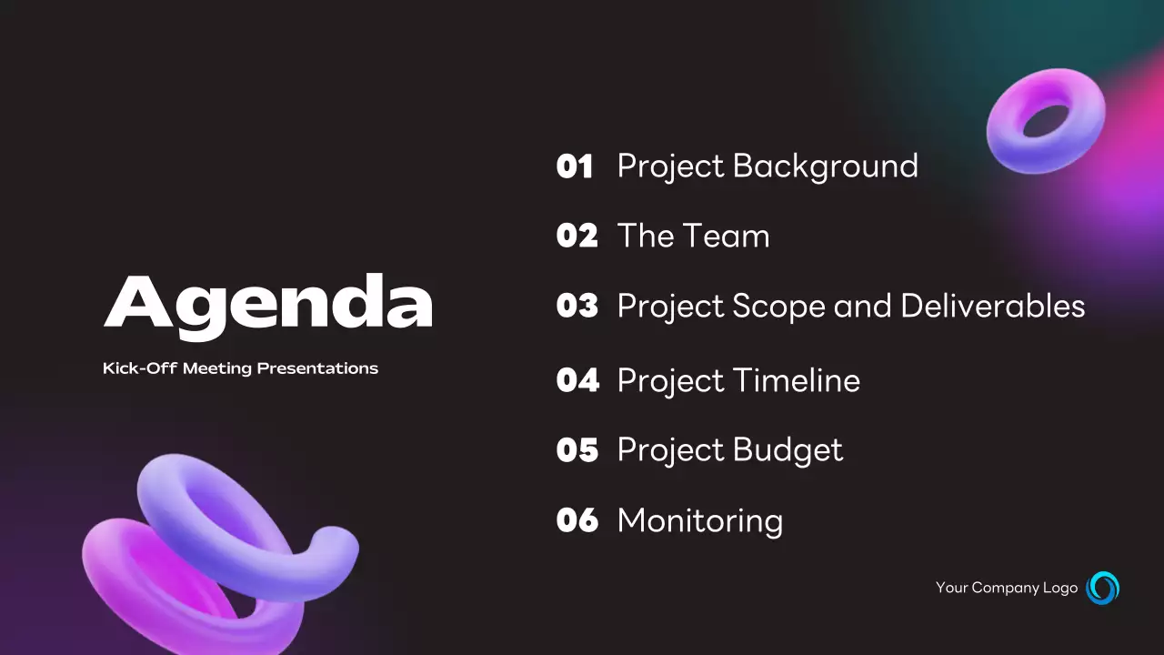 Black Modern Meeting Agenda Presentation