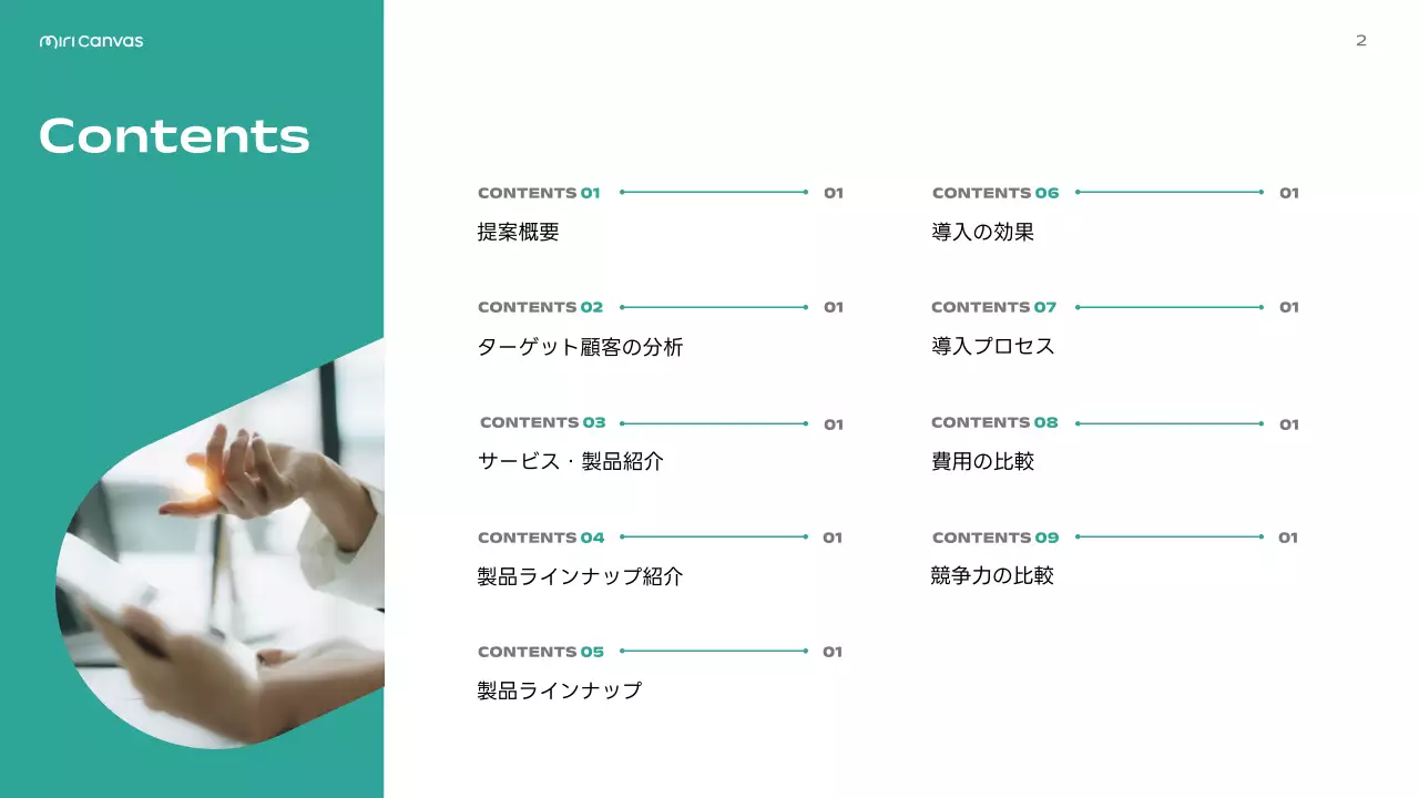 緑 シンプル ビジネス 提案書 プレゼンテーション