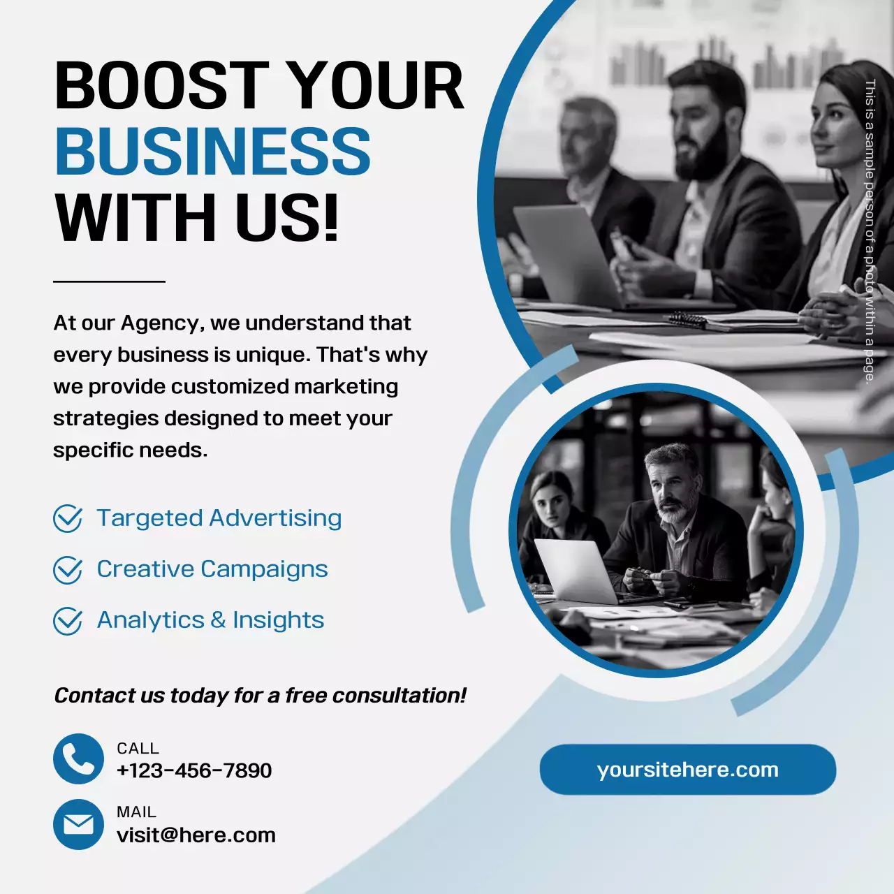 Blue Modern Business Promotion Social Media Post