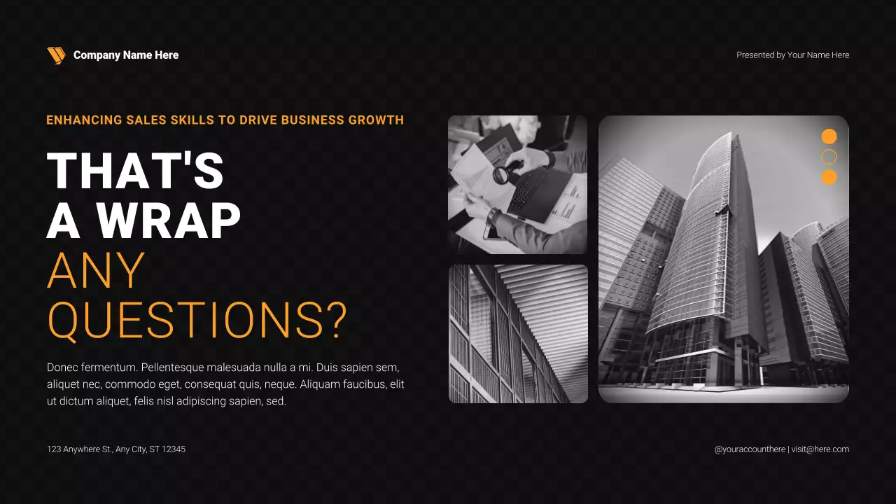 Black Modern Sales Performance Presentation