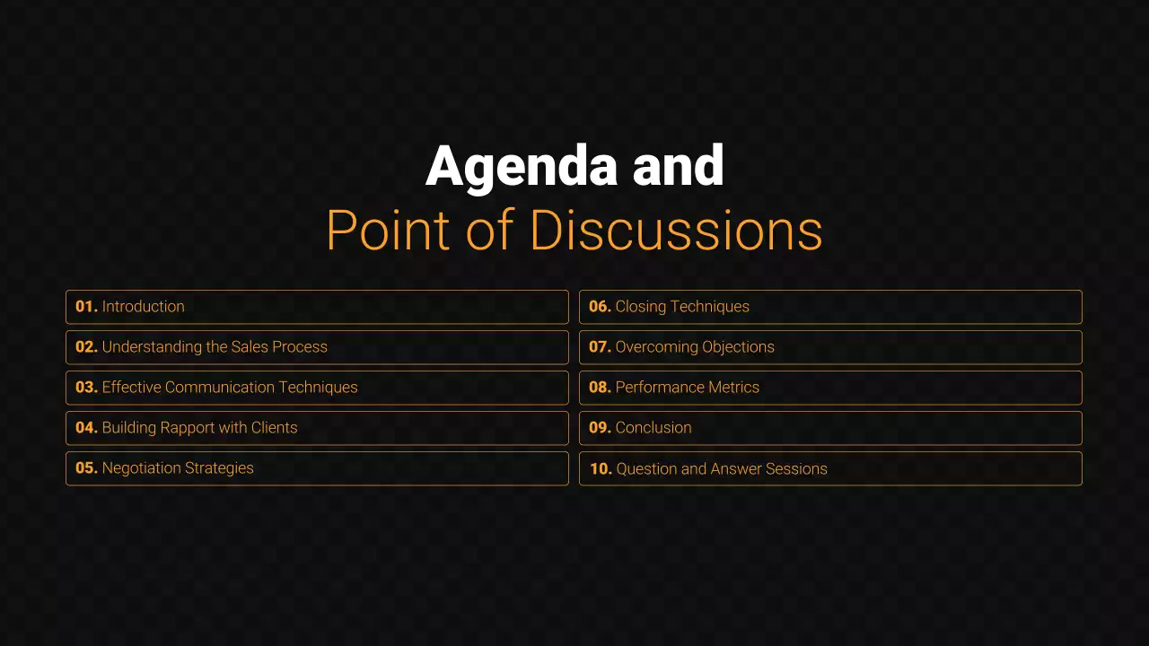 Black Modern Sales Performance Presentation