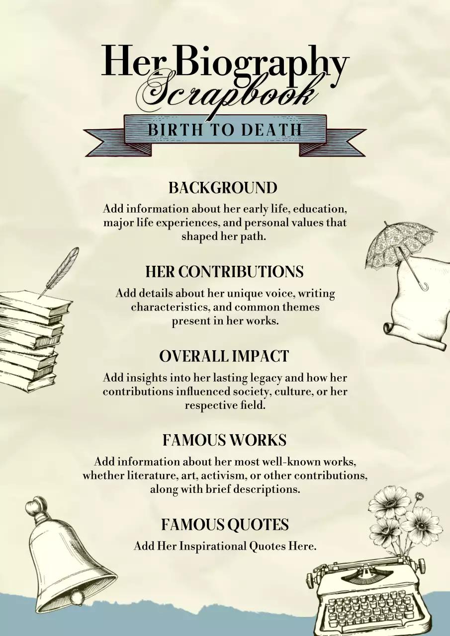 Beige Vintage Biography Timeline Poster