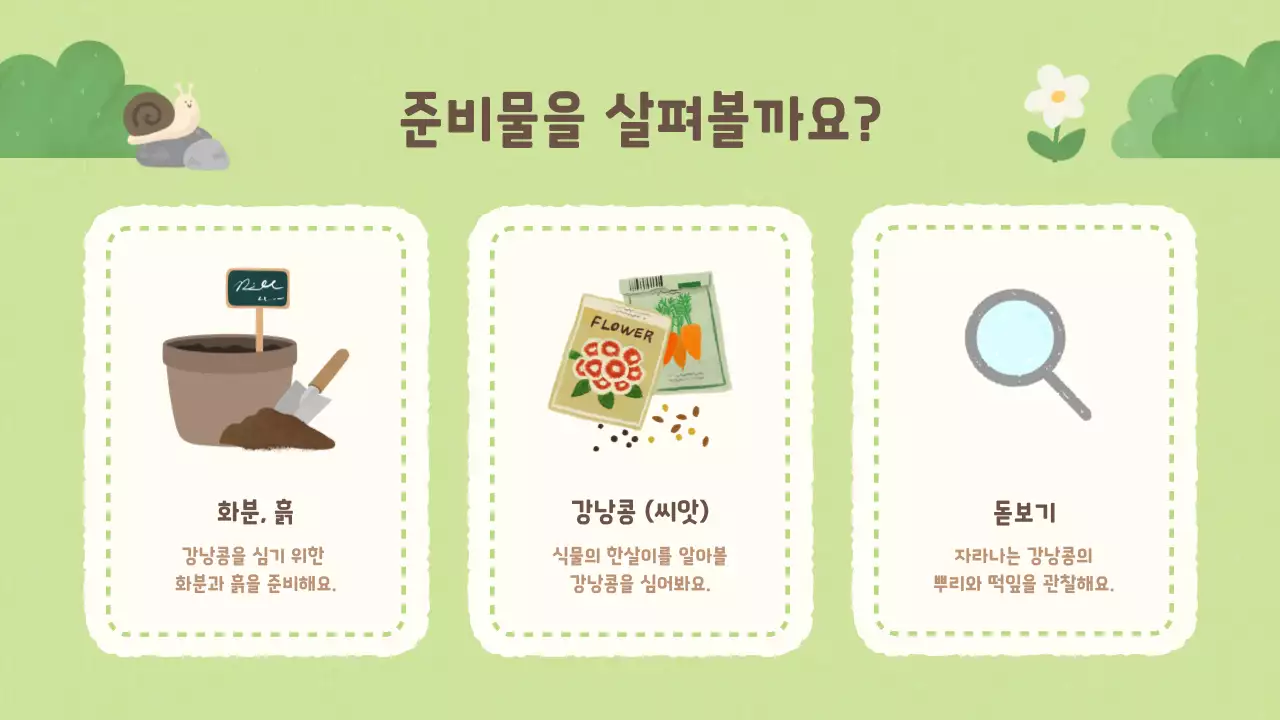 베이지 아기자기한 식물 교육 자료