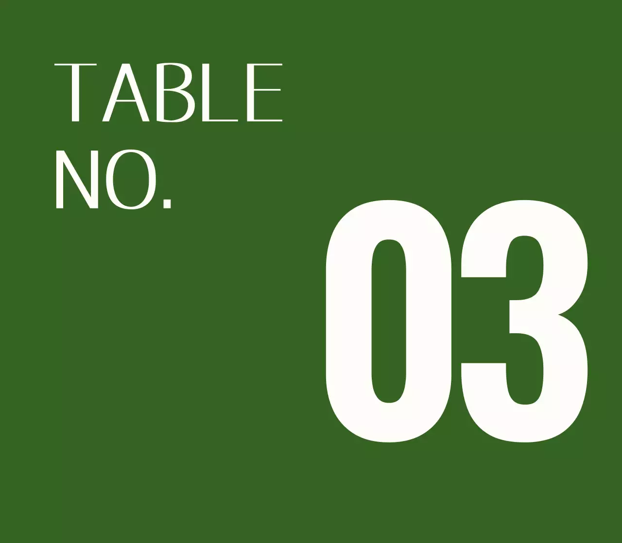緑 シンプル テーブル 番号 卓上 ポップ
